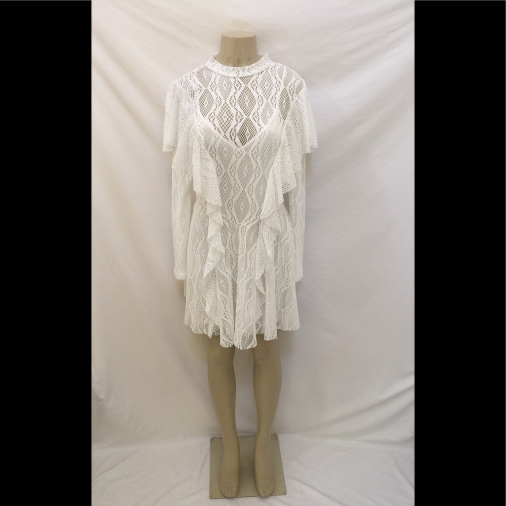 NWT Free People Size Small White Lace Dress - Picture 3 of 9